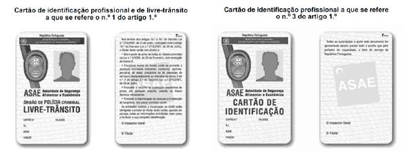 Cartão de identificação profissional e livre-trânsito