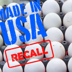 Recall de milhões de ovos nos EUA